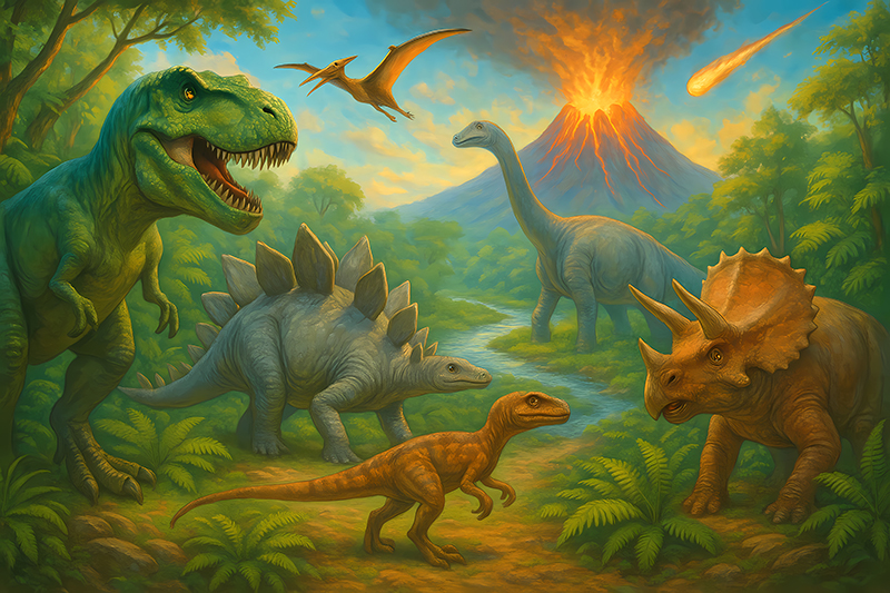 Covor vinil animal extincția dinozaurilor - TenStickers