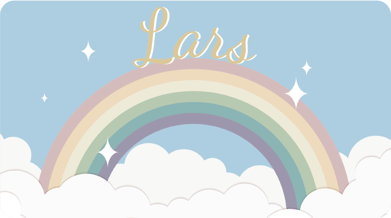 Covor de vinil cu nome curcubeu personalizat - TenStickers
