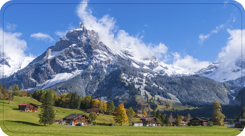 Covor de vinil pentru baie vedere la alpi - TenStickers