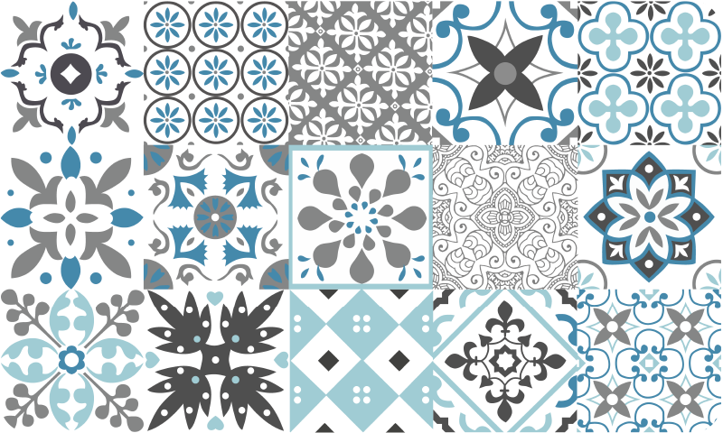 Covor de vinil pentru bucătărie mozaic albastru - TenStickers