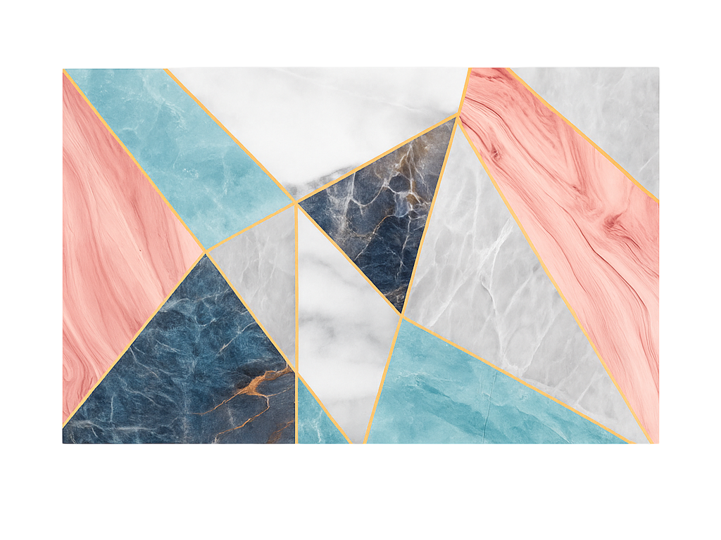 Covor de vinil marmura design geometric colorat - TenStickers