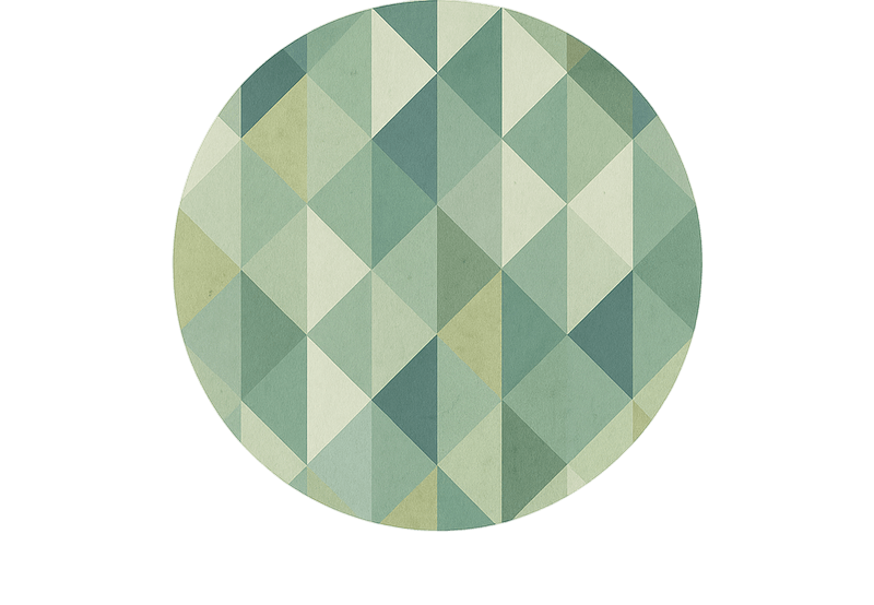 Covor Vinil Verde design geometric al triunghiurilor - TenStickers