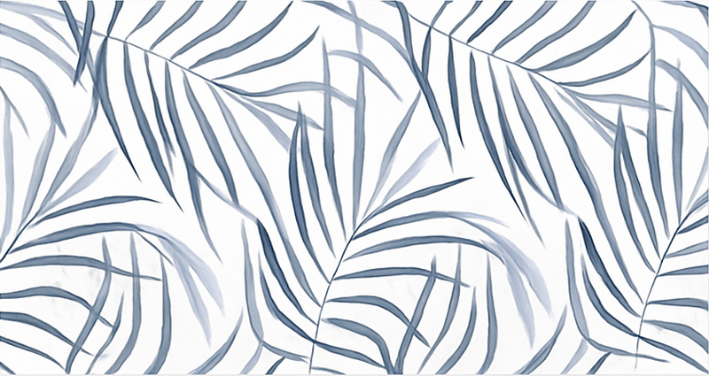 Covor vinil albastru design cu frunze subțiri - TenStickers