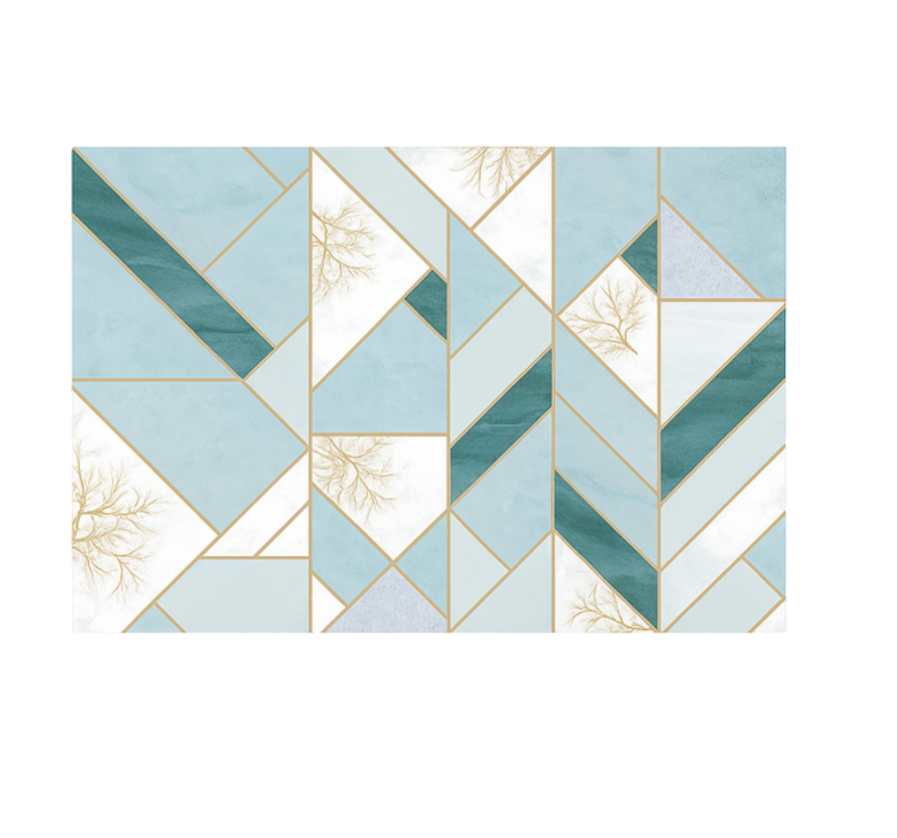 Covor de vinil marmura model geometric aqua - TenStickers
