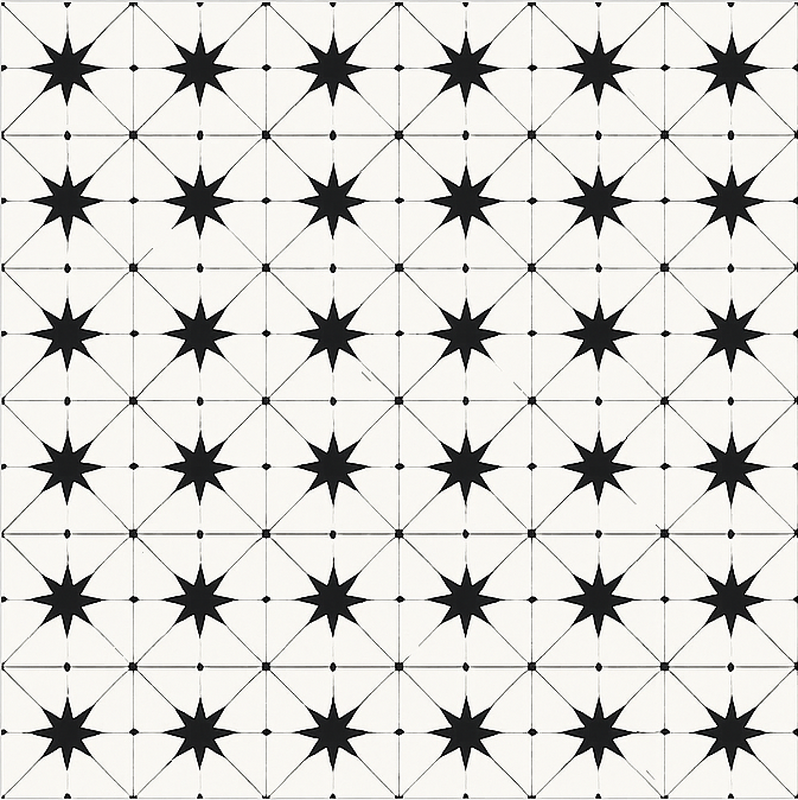 Covor de vinil pentru sala de mese model de stea encaustic - TenStickers