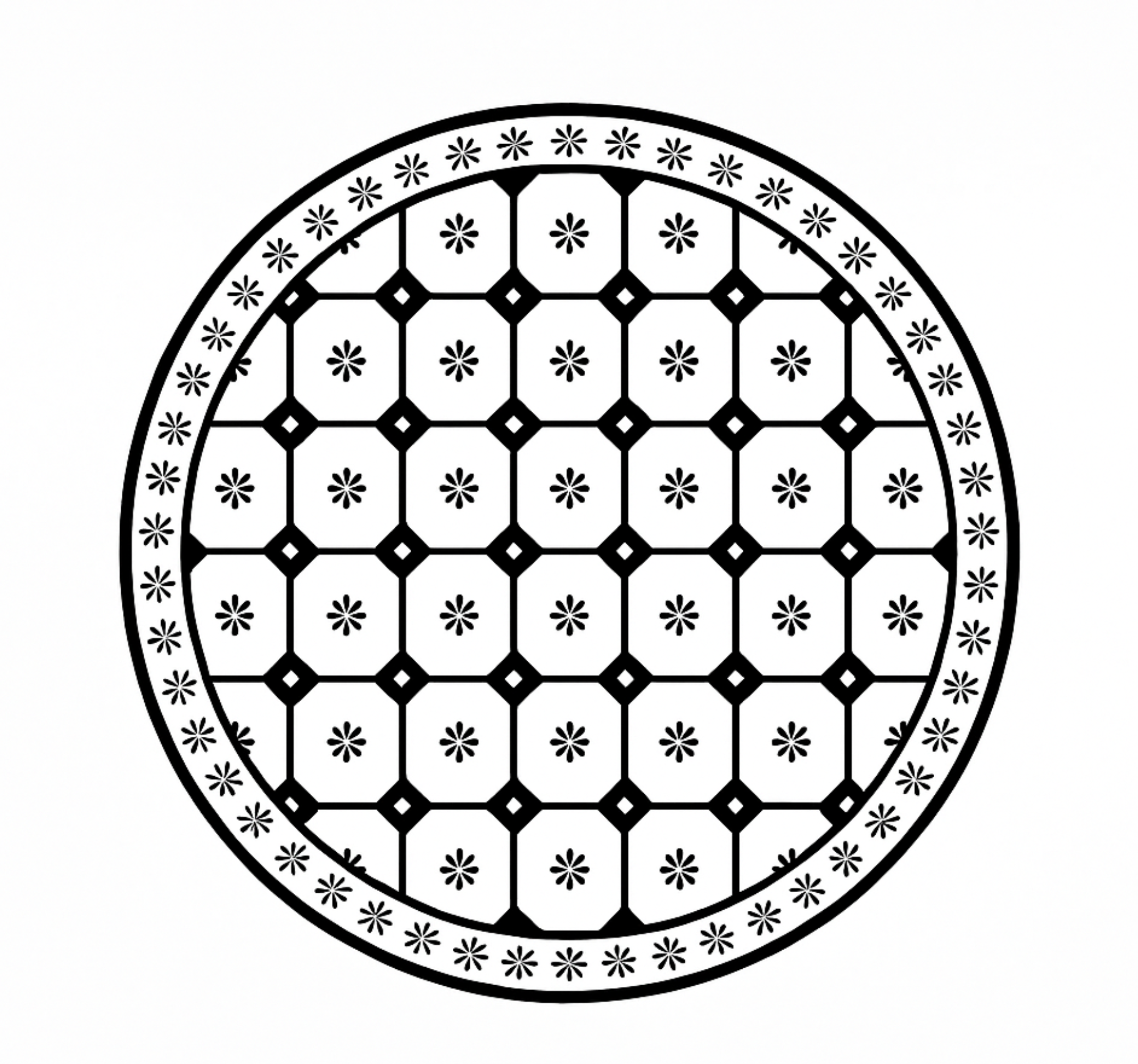 Covor de vinil pentru sala de mese model de țiglă alb-negru - TenStickers