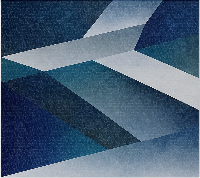 Covor de vinil hol cu model cioburi albastre - TenStickers