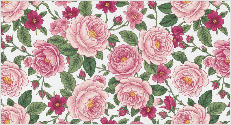 Covor de vinil hol flori roz frumoase - TenStickers