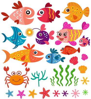 Covor vinil animal pești pentru copii - TenStickers