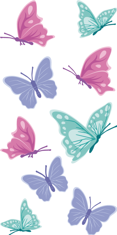 Covor vinil animal fluturi pastelate - TenStickers