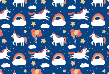 Covor vinil animal cu unicorni albi pentru copii - TenStickers