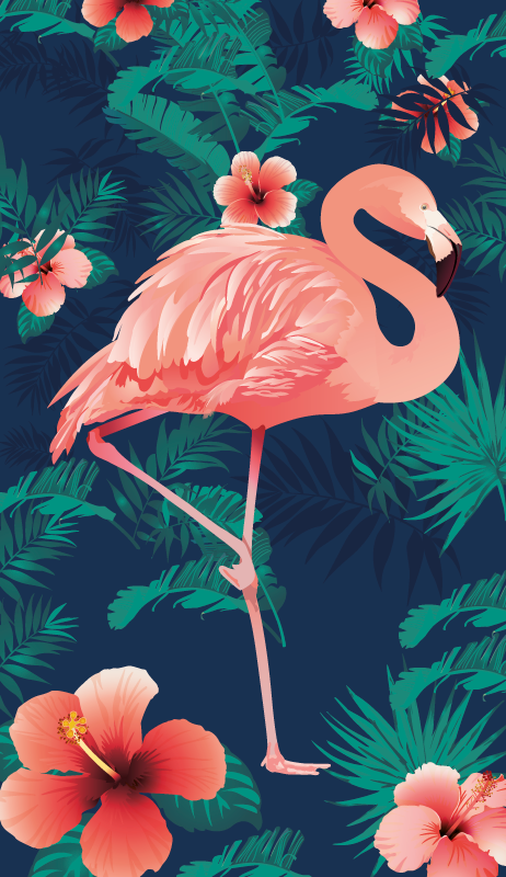 Covor vinil animal flamingo roz tropical - TenStickers