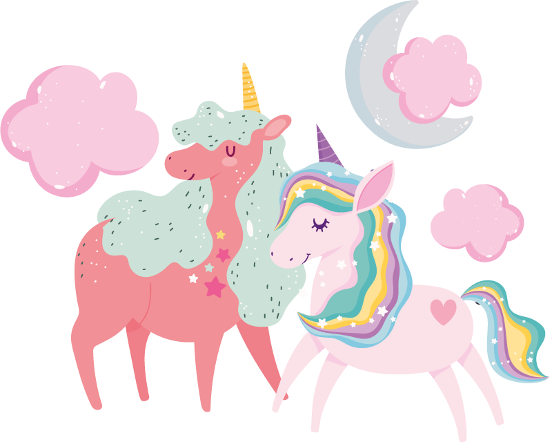 Covor vinil animal unicorn mic cu măgăriță - TenStickers
