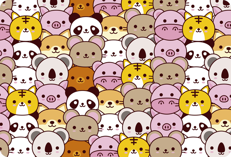 Covor vinil animal bebeluși drăguți - TenStickers