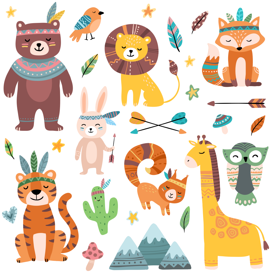Covor vinil animal animale sălbatice pentru copii - TenStickers