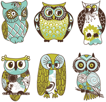 Covor vinil animal Șase bufnițe - TenStickers