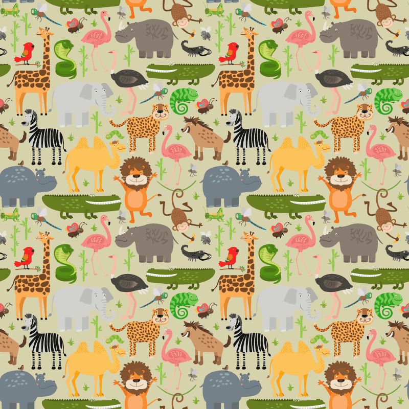 Covor vinil animal design animale din junglă - TenStickers