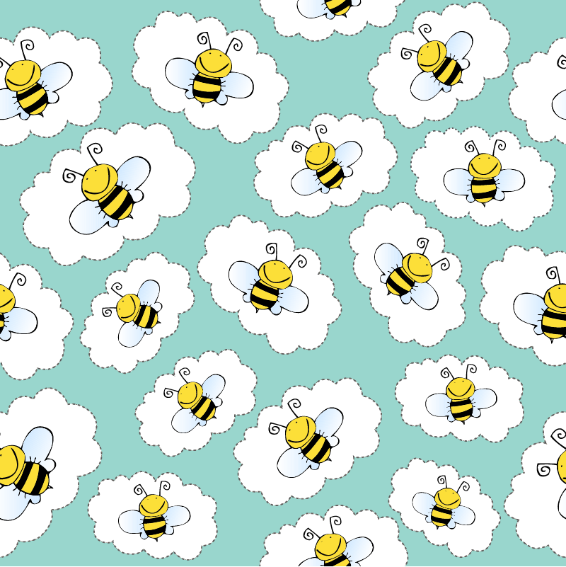 Covor vinil animal copaci albi și albine - TenStickers