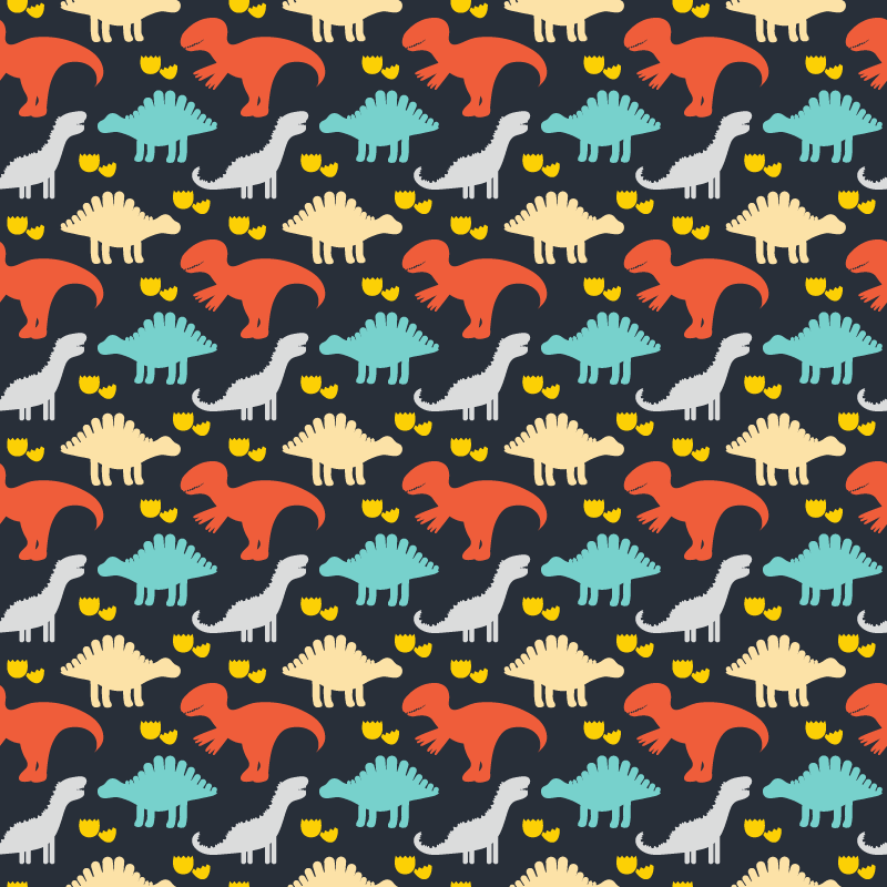 Covor vinil animal cu model de dinozauri colorați - TenStickers