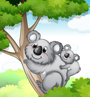 Covor vinil animal mama și puiul de koala - TenStickers