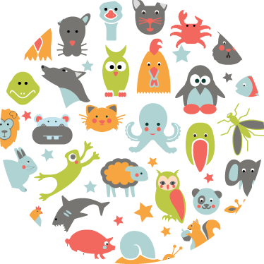 Covor vinil animal animale în cerc - TenStickers