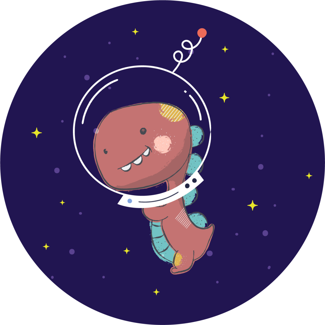 Covor vinil animal t-rex din spațiu - TenStickers