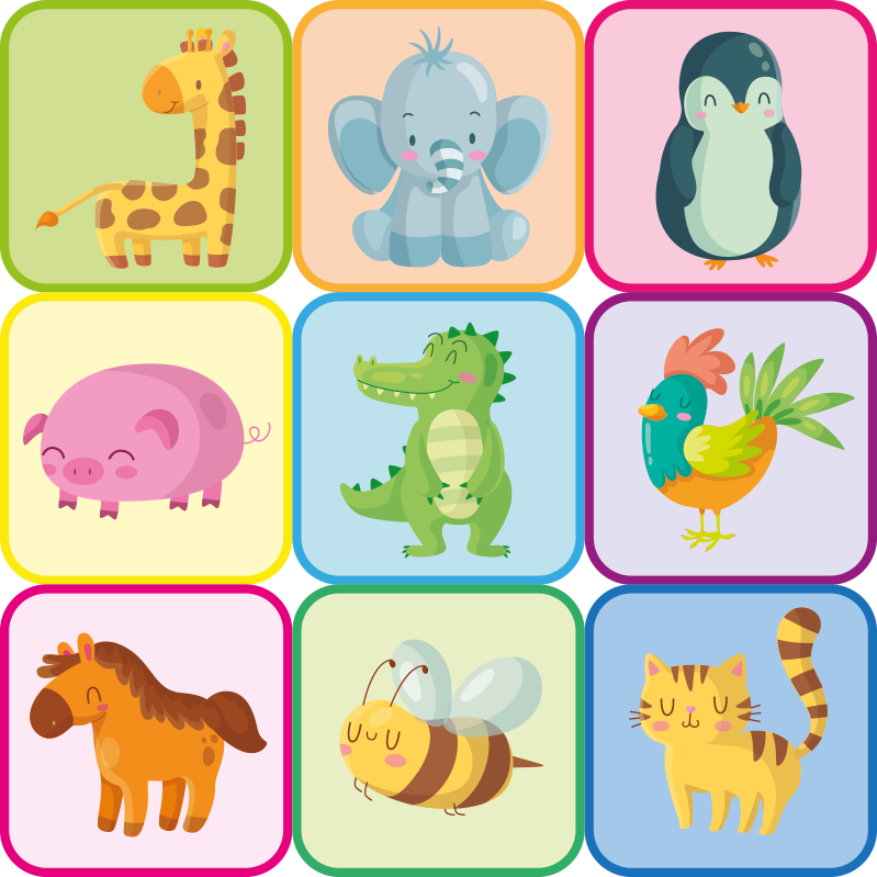 Covor vinil animal plăci colorate - TenStickers