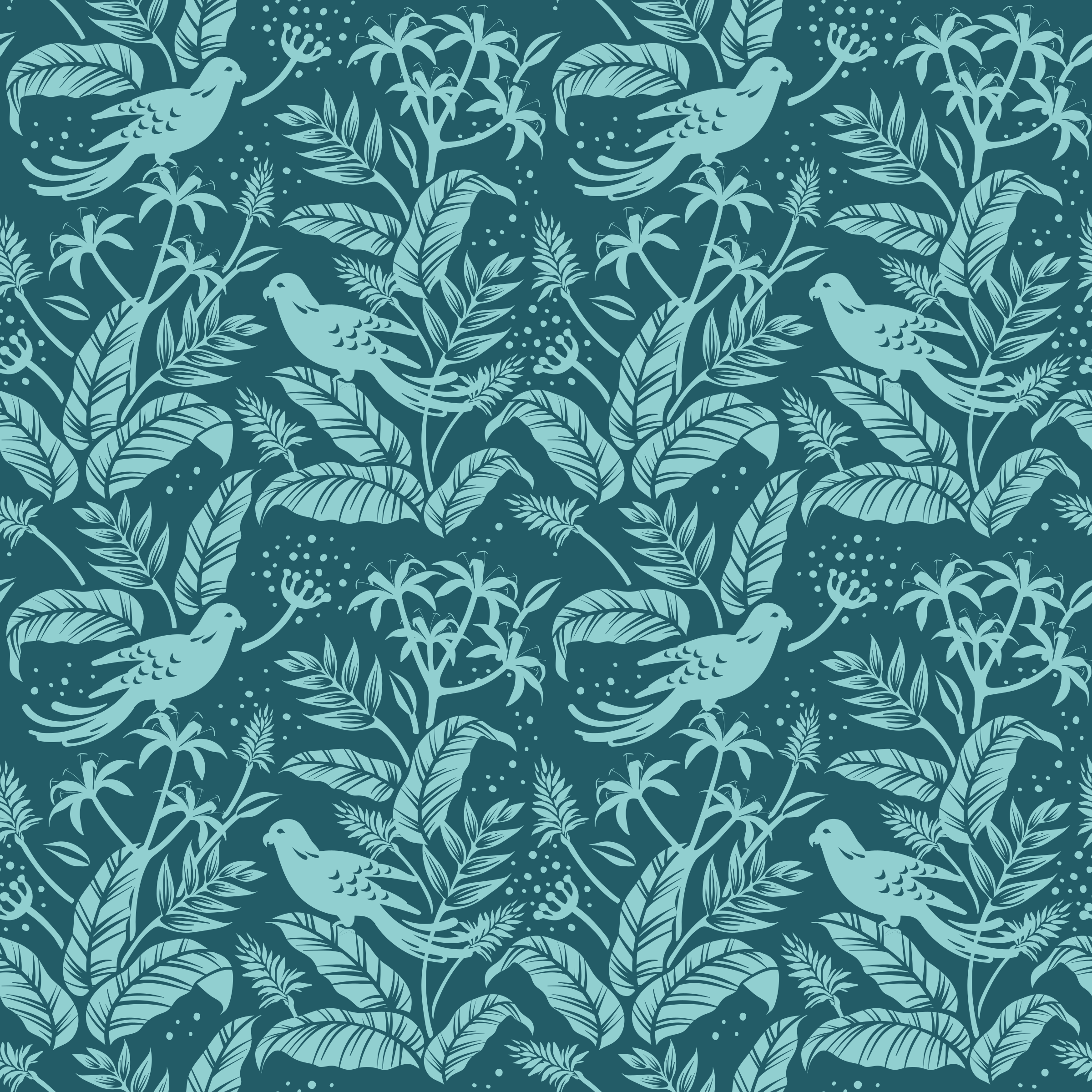 Covor vinil animal păsări zburătoare turcoaz - TenStickers