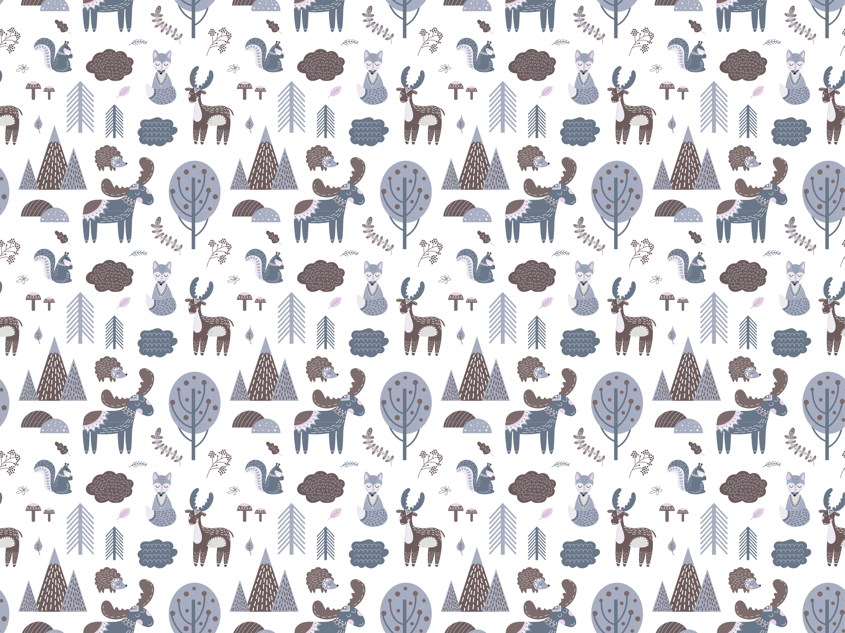 Covor vinil animal animale nordice gri - TenStickers