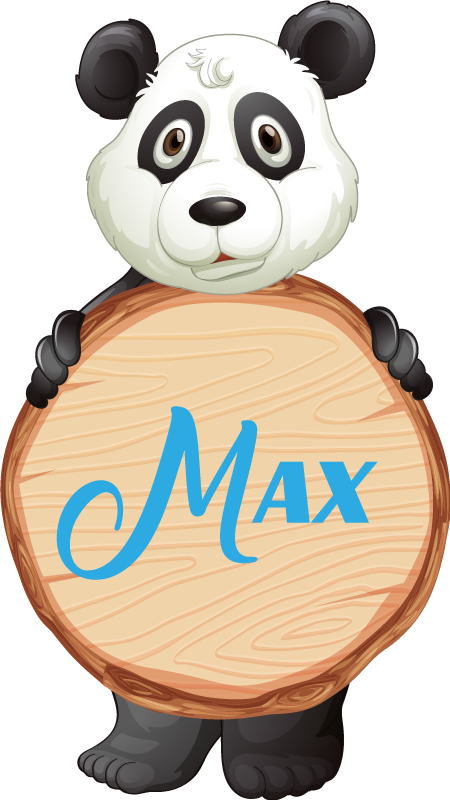 Covor vinil animal panda cu nume - TenStickers