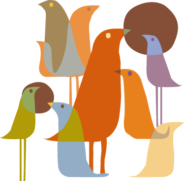 Covor vinil animal stil minimalist păsări - TenStickers