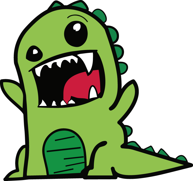 Covor vinil animal dinozaur verde înfricoșător - TenStickers