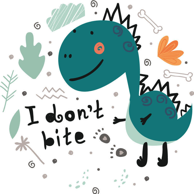 Covor vinil animal dinozaur verde zâmbitor - TenStickers