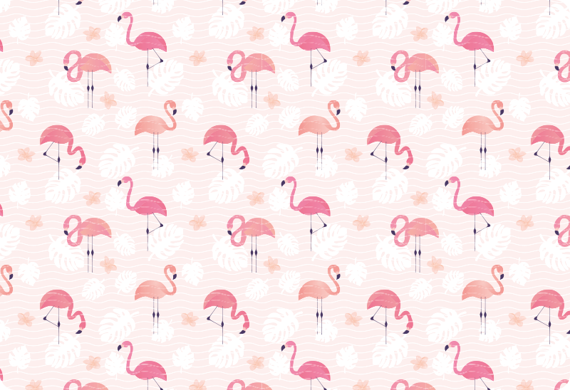 Covor vinil animal cu motive de flamingo roz - TenStickers