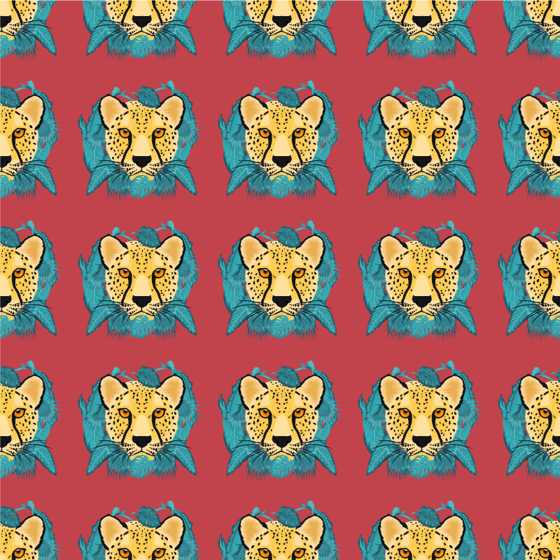 Covor vinil animal grafic leopard stil oriental - TenStickers