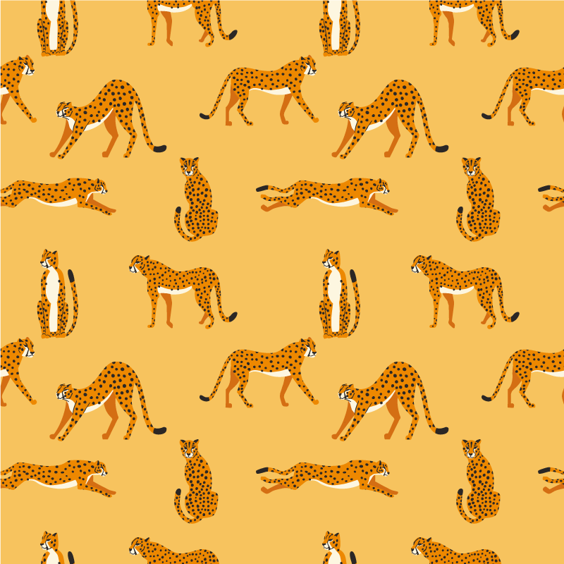 Covor vinil animal model grafic cu lei galbeni - TenStickers