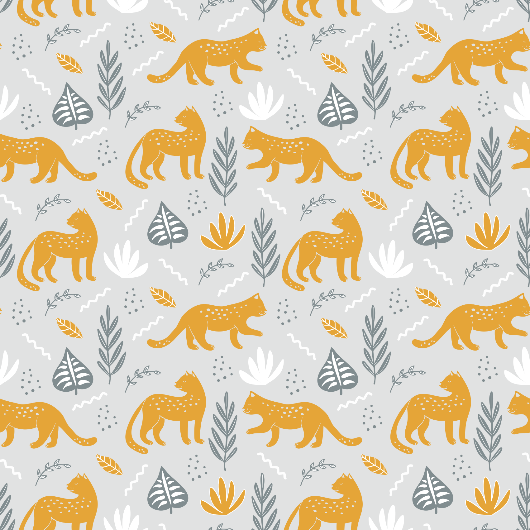 Covor vinil animal model leopard pe fundal deschis - TenStickers