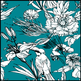 Covor vinil animal model elegant cu păsări albe - TenStickers