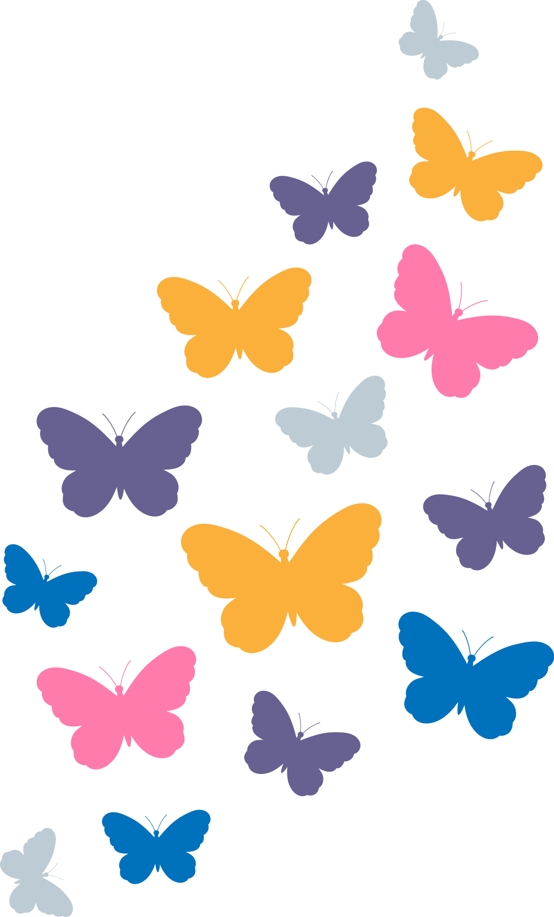 Covor vinil animal fluturi colorați în zbor - TenStickers