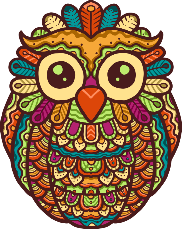Covor vinil animal cu ilustrație vibrantă de bufniță - TenStickers