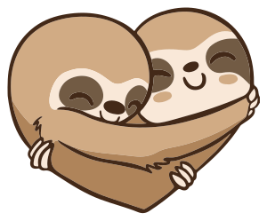 Covor vinil animal inimă de leneș anime - TenStickers