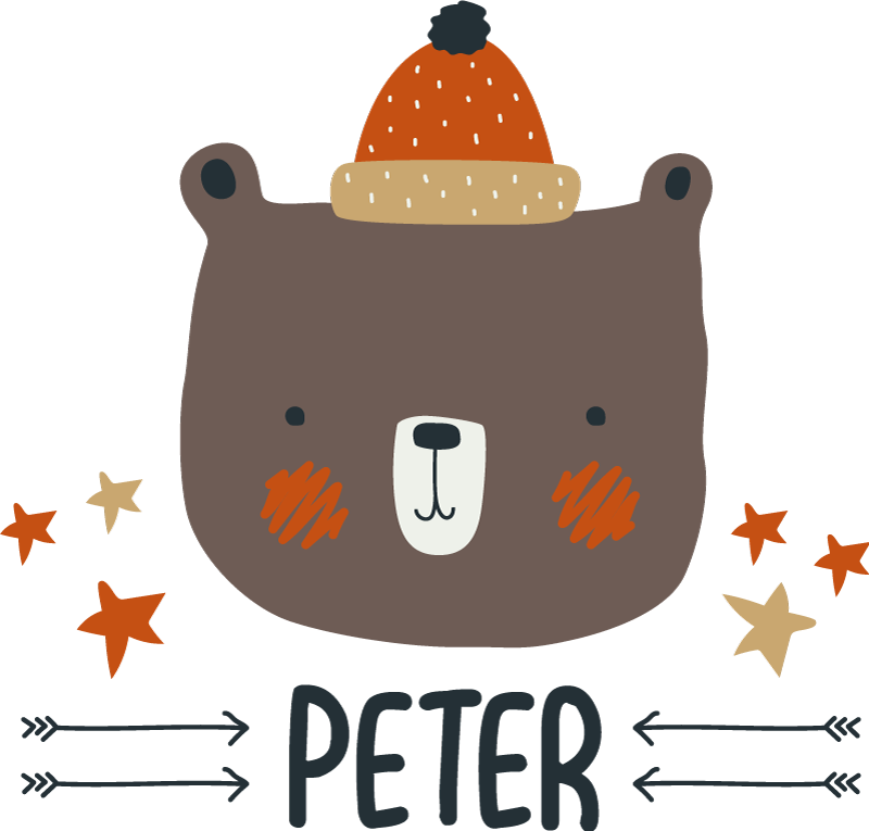 Covor vinil animal ursuleț nordic personalizat - TenStickers