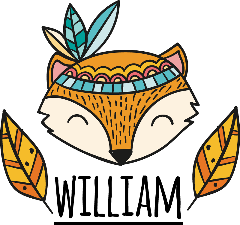 Covor vinil animal vulpe nordică cu pene personalizat - TenStickers