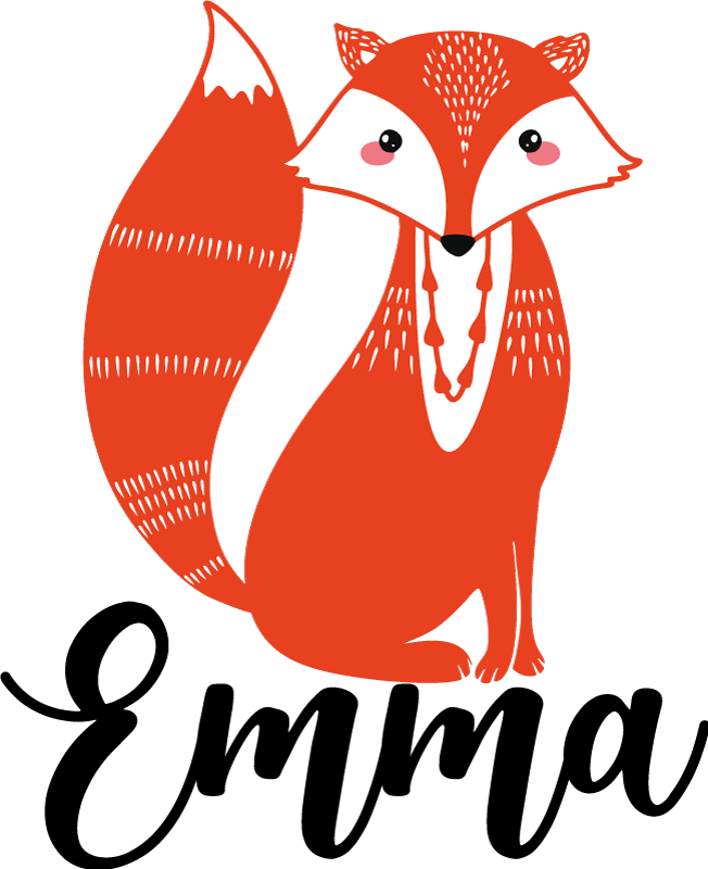 Covor vinil animal vulpe nordică cu nume - TenStickers