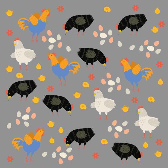 Covor vinil animal cu model de găini în cușcă - TenStickers