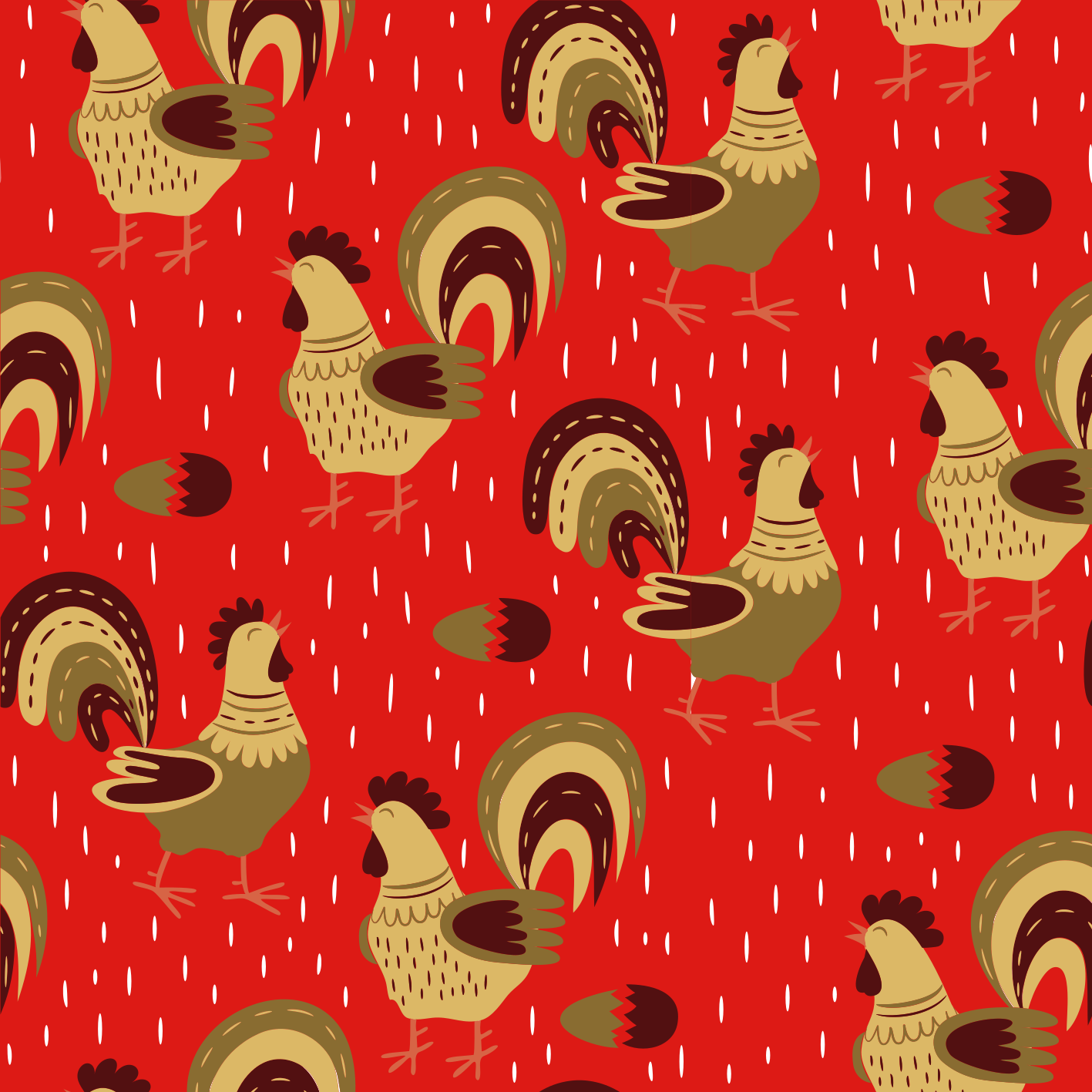 Covor vinil animal cu model de cocoș chinezesc - TenStickers