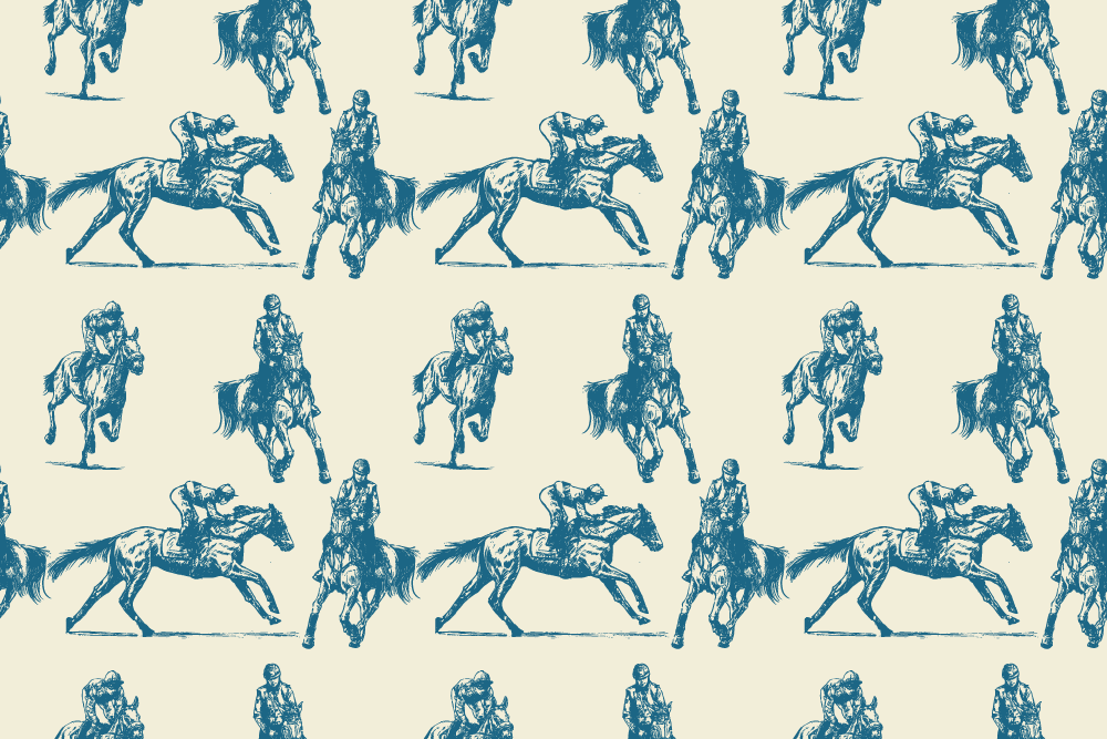 Covor vinil animal model cal bleu și bej - TenStickers