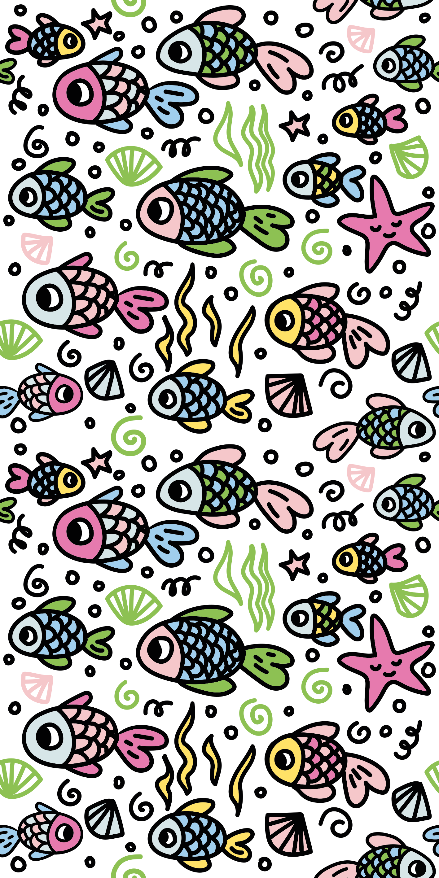 Covor vinil animal cu model pești multicolori - TenStickers