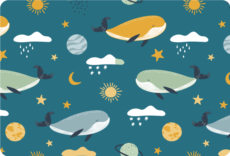 Covor vinil animal model modern cu balene - TenStickers