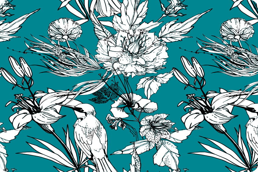 Covor vinil animal model elegant păsări albe sălbatice - TenStickers